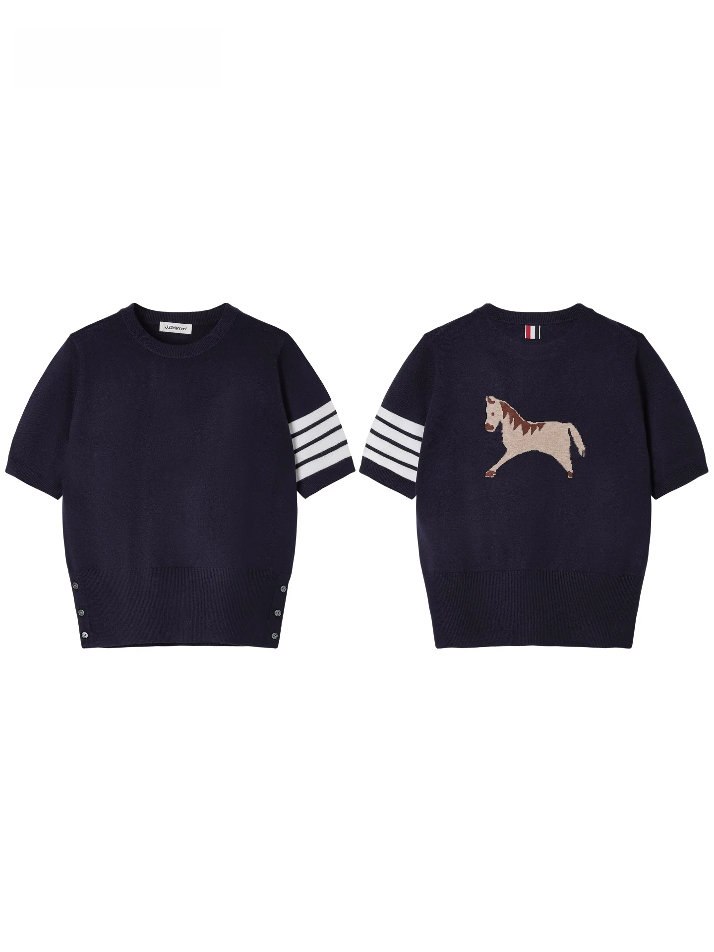 

Женский трикотажный топ JZZDEMM College Sle с вышивкой, утягивающий талию, с коротким рукавом, мягкий, с V-образным вырезом, стандартный крой, весна-лето