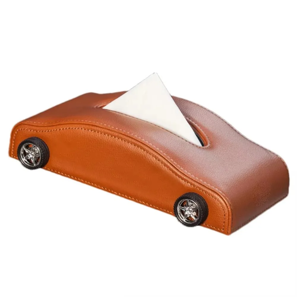 Creative Car Shape Tissue Box Simulated Tire Heat-resistant Auto Napkin Holder Decorative Anti-Moisture Tissue Dispenser Vehicle