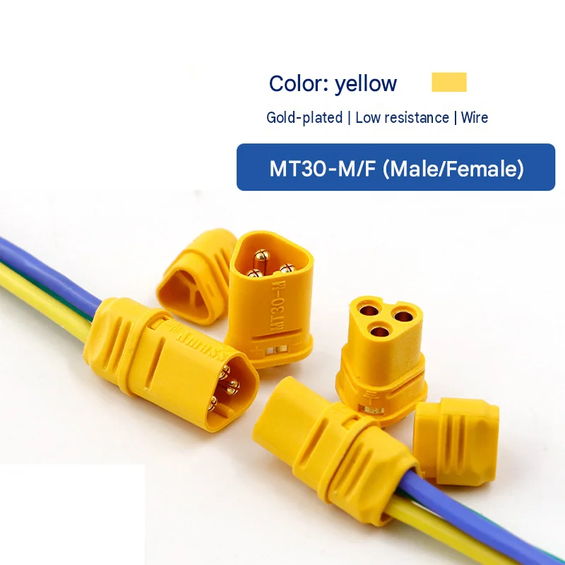 Authentic Amass MT30 3-core Plug Wire, 3-pin Motor Wire, Model Airplane Lithium Battery Connector