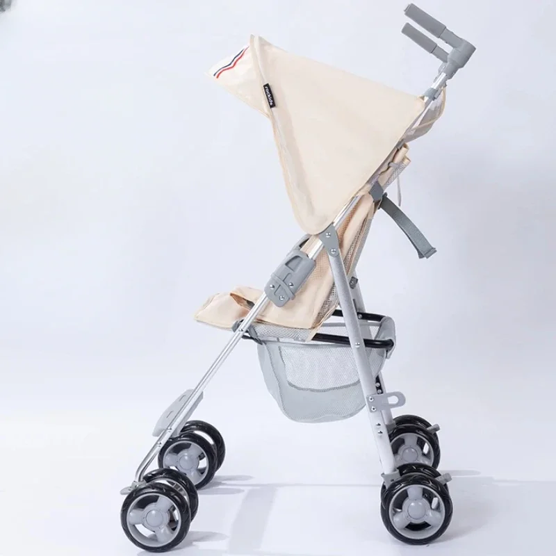 Cochecito de bebé plegable ligero y fácil de caminar, herramienta para sentarse sentado, carrito de mano de asiento ancho, tabla de transporte