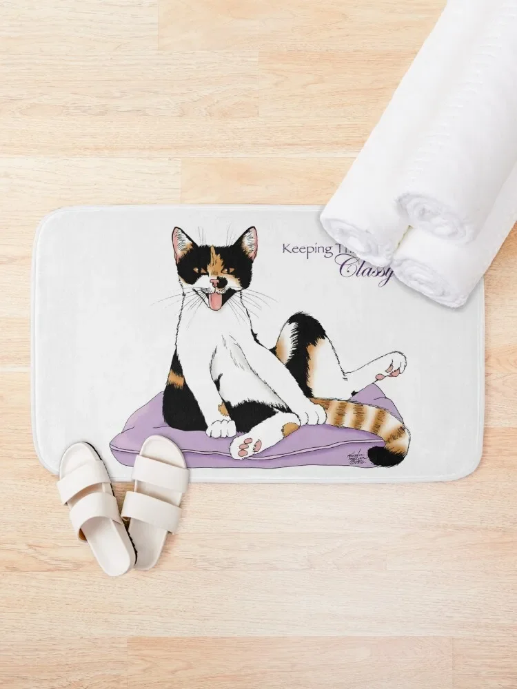 Classy Cat Bath Mat Rug Bathroom Water Absorbent Mat