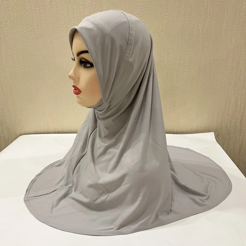 H302 Teenage girls Plain muslim hijab with chin part top quality amira pull on islamic scarf hot sell headscarf ramadan pray hat