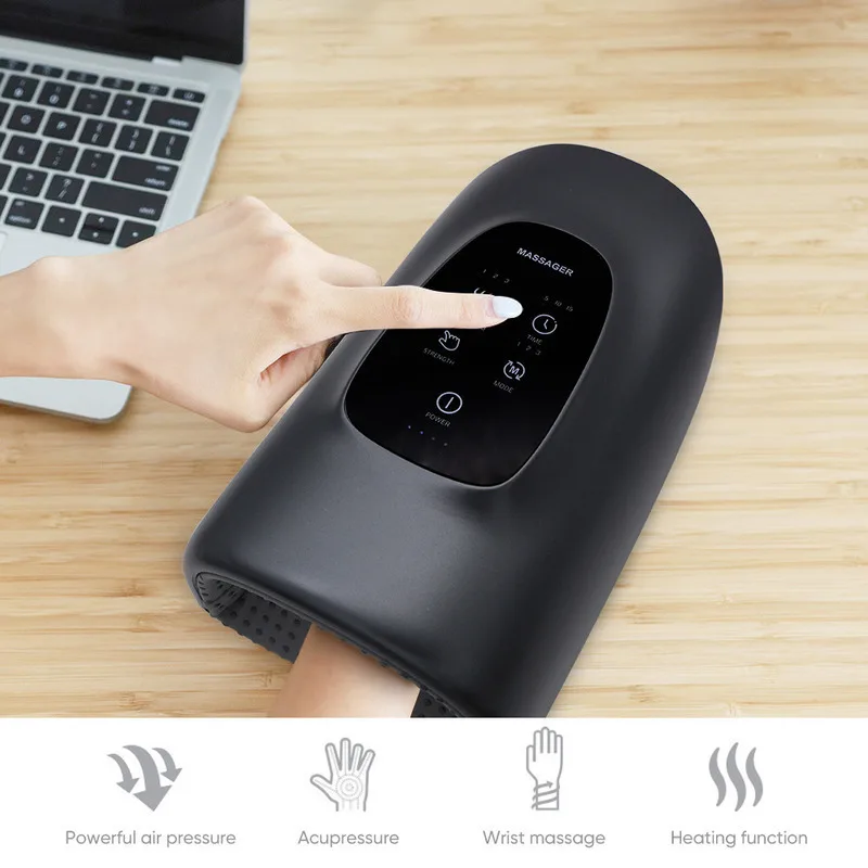 New Hand Massager Intelligent Air Pressure Hot Compress Palm Joint Therapy Massager Finger Arthritis Numbness Muscle Relaxation view 4
