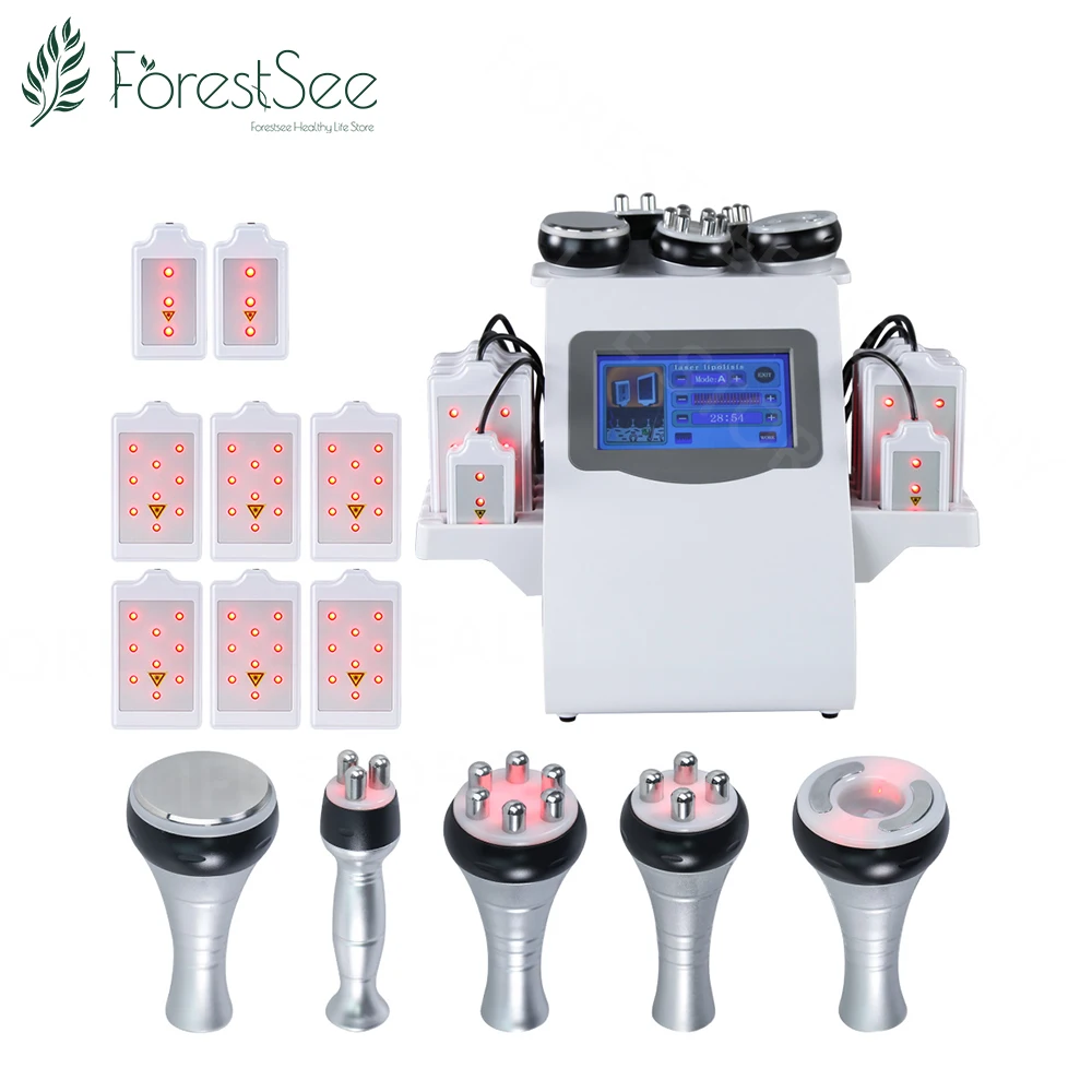 New Portable 6 In 1 Cavitation 40K Ultrasound Vacuum Slimming Body muscle Fat reduce Loss weight Machine For Spa Lifting Facial