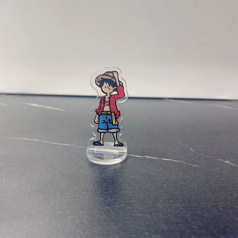 10 stks EEN STUK Acryl Figuur Stand Anime Luffy Mini Model Desktop Staande Decoratie Ornamenten Cartoon Collectie Speelgoed Figuur