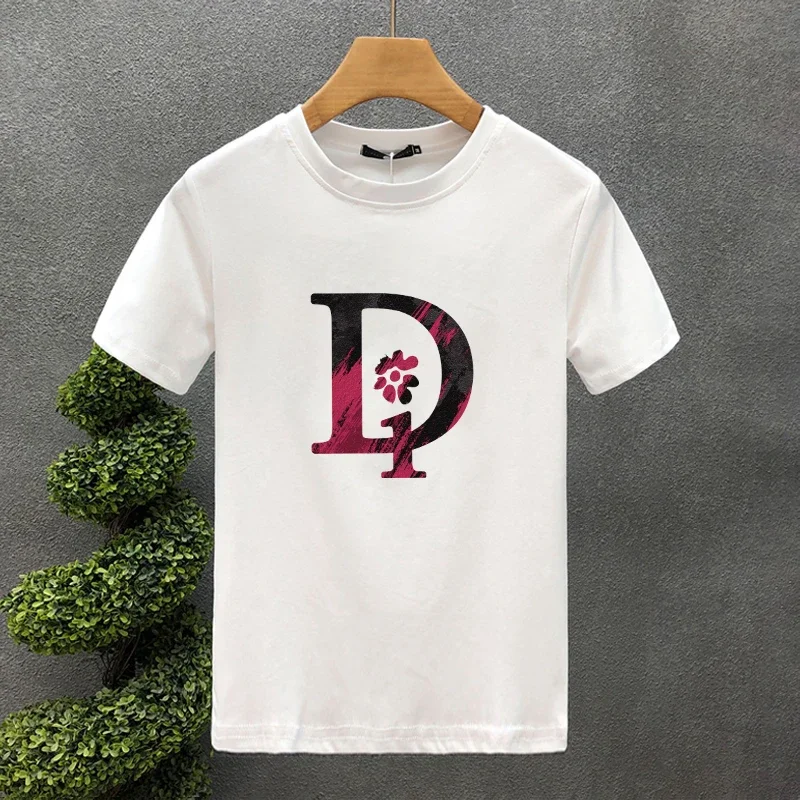 

New Design High Quality Luxury Brand LetterPrinting Clothing T-Shirt Harajuku 100% Cotton For Men's O-Neck Short Sleeve Top Tees