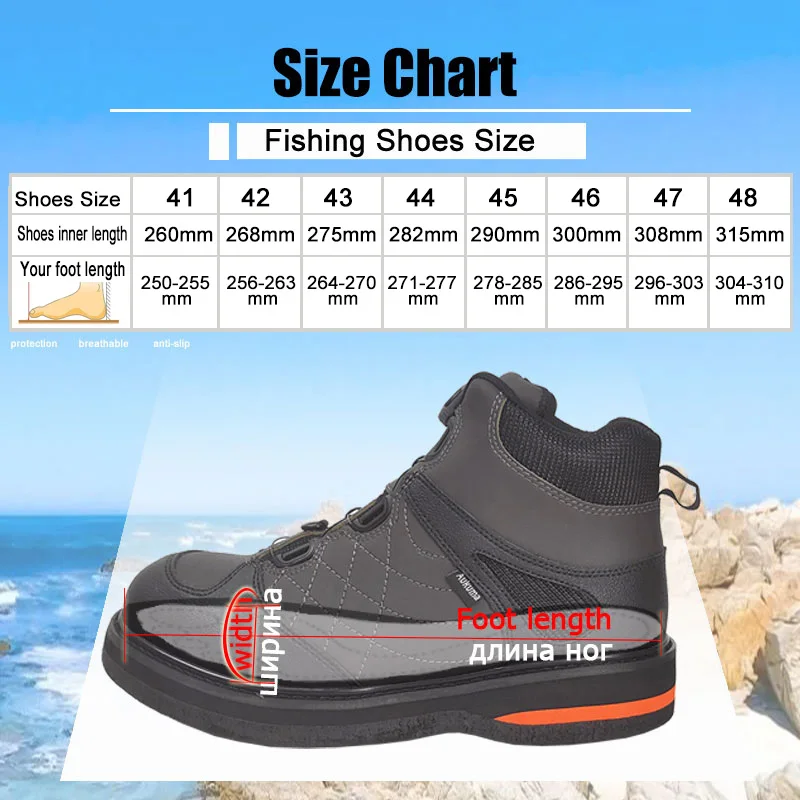 Fly Fishing Shoes Self-lock Felt Sole with Nails or not Self-lock Hunting Fishing Boots Upstream River Reef Rock Fishing Waders