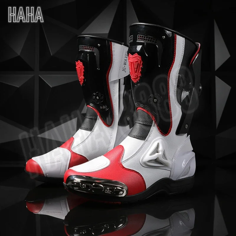 Motorcycle Long Boots Professiona Biker Shoes Motorcycle Protective Gear Shift Microfibe Leather Boot Racing Off Road Shoes