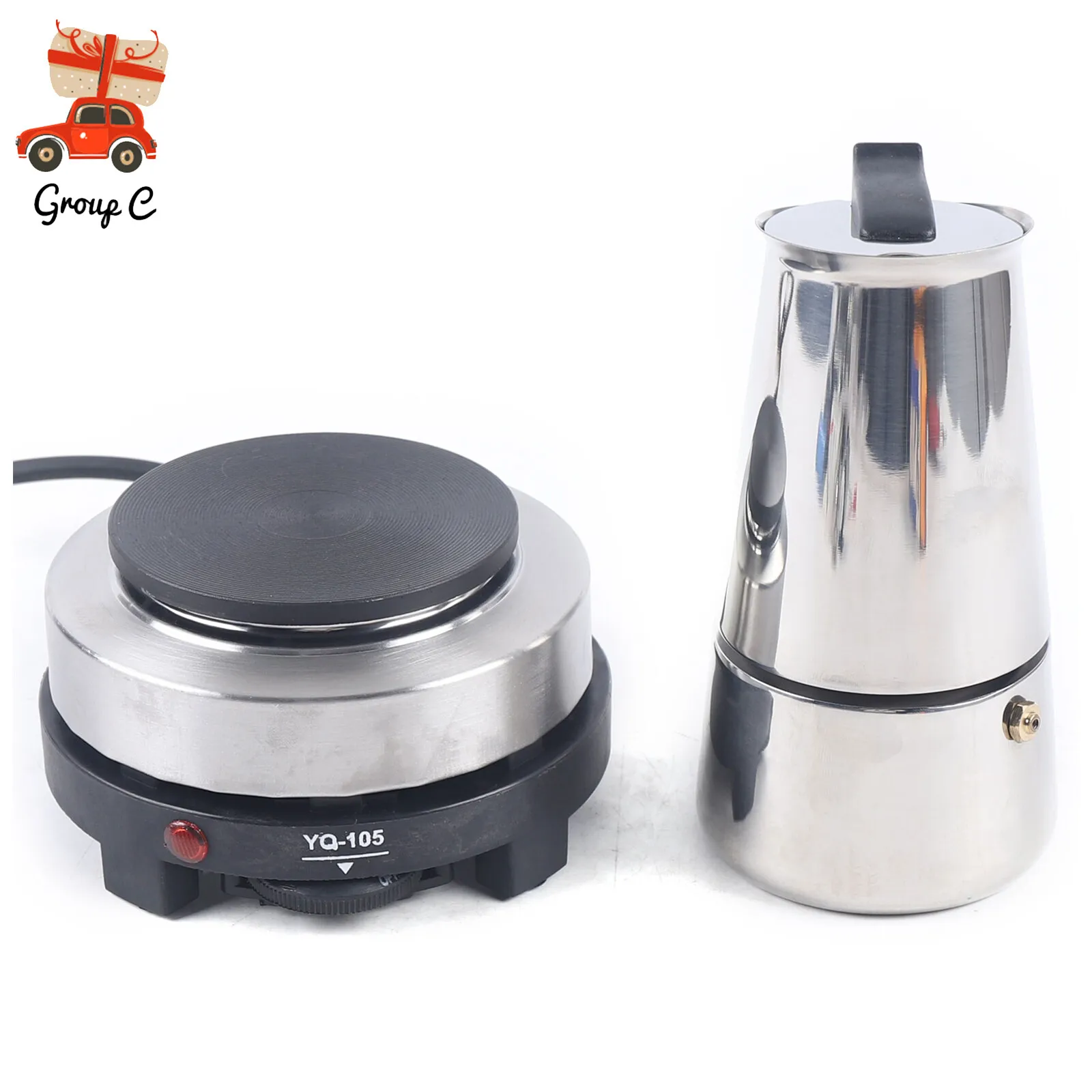 

Электрическая кофеварка для эспрессо, горшок Moka, 200 мл/4 чашки с плитой из нержавеющей стали