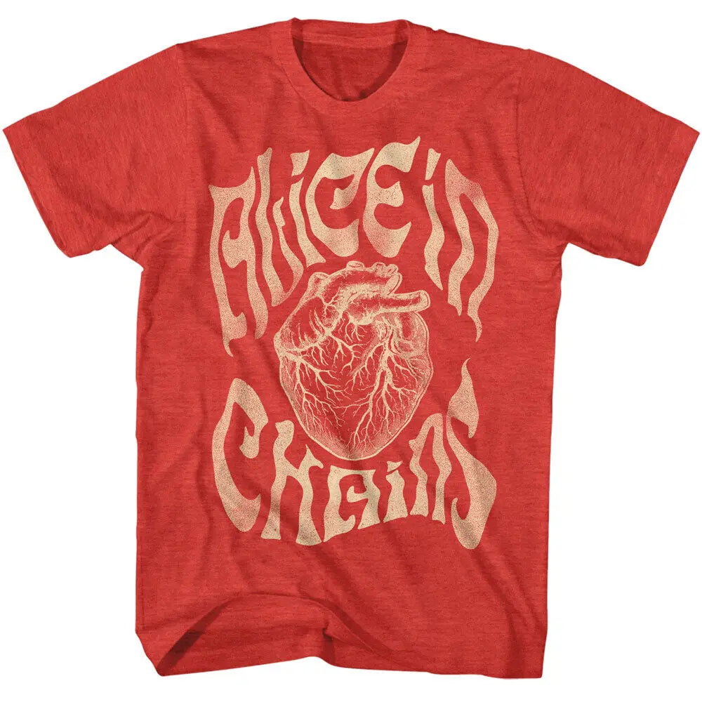 

Alice in Chains Men's T Shirt Alt Rock Music Red Heather