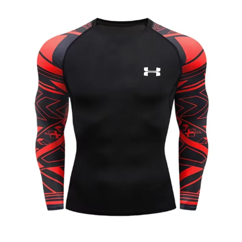 Sun Protection Second Skin Breathable Compression Shirt Men Rashguard Jiu Jitsu Fitness Gym Running Outdoors Sports T-Shirts Men