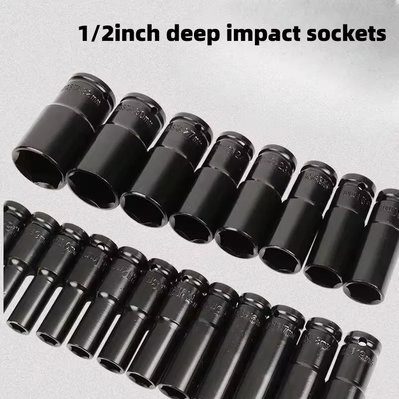 Imagem -04 - Conjunto de Soquetes de Impacto Métrico Conjunto de Soquetes Profundos Chave para Ferramentas Pneumáticas de Reparo Universal Unidade 824 mm 10 Pcs