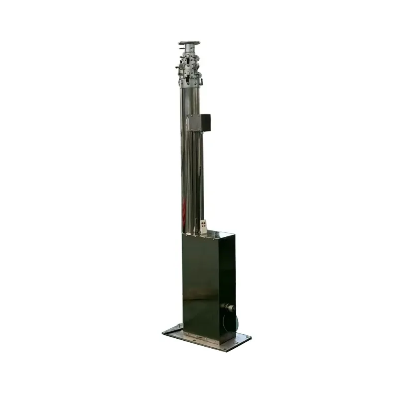 Vehicle mounted mobile high-voltage substations use mobile portable lifting poles and lightning rods to support customization