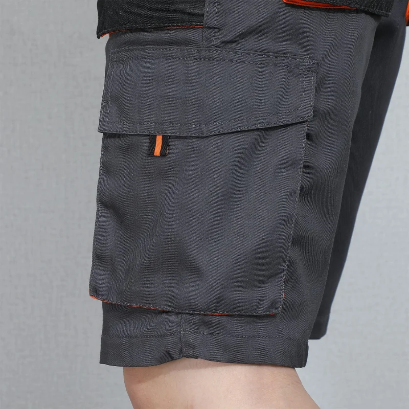 Multiple Pockets Cargo Shorts Men's Loose Wide Leg Casual Cropped Knee Length Middle Pants Straight Sports Outdoor Work Shorts