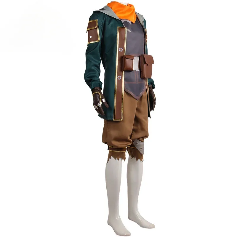 CyGame Arcane Staffel 2 Ekko Cosplay Kostüm Anzug Jacke Hose Uniform Perücke Schuhe Maske Komplettset Herren Halloween Party Weihnachten Outfit