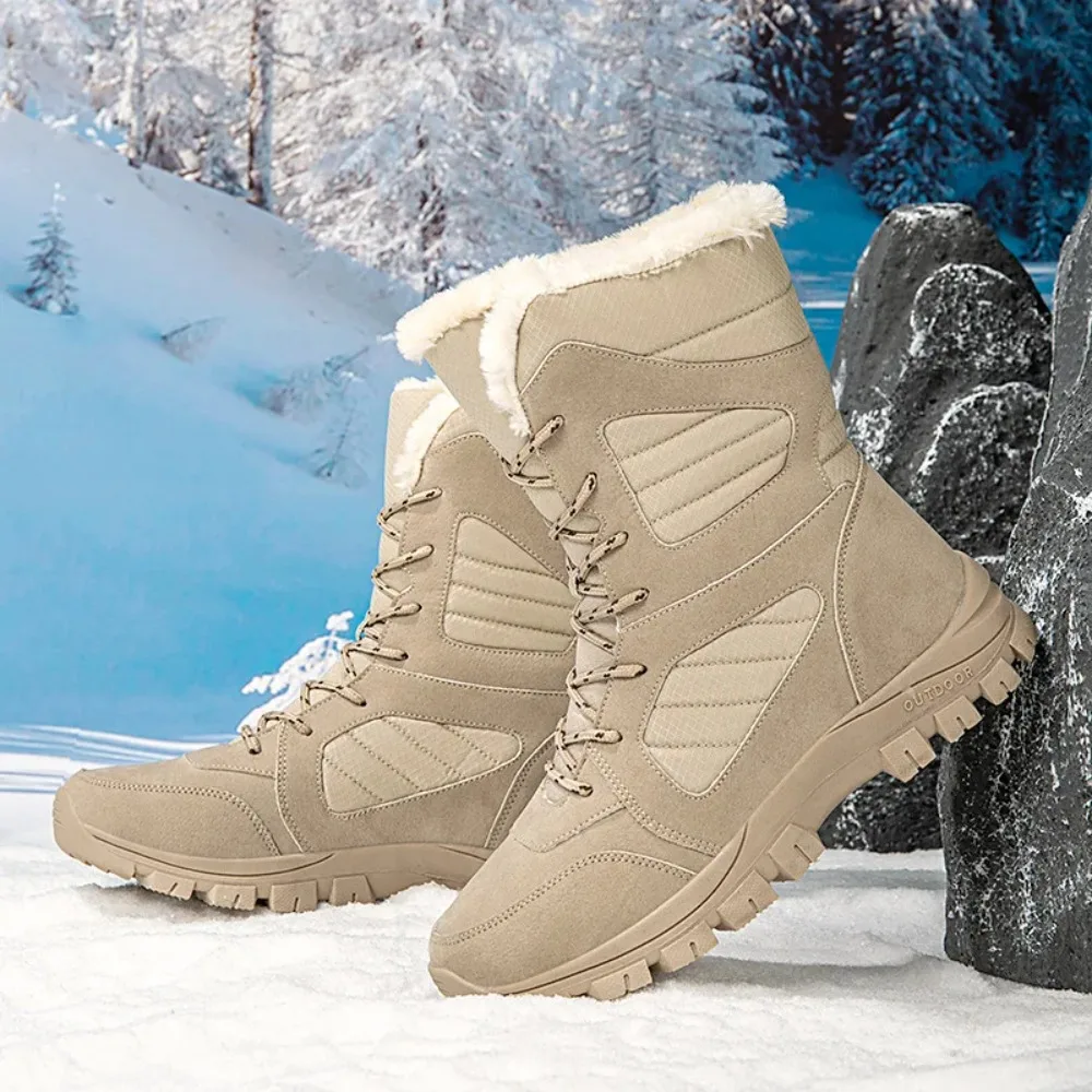 

2025 Boot woman High-top Waterproof Ankle Boots Men Thick Plus Warm Large Size Snow Hiking Boots Outdoor Cotton Shoes Sneakers