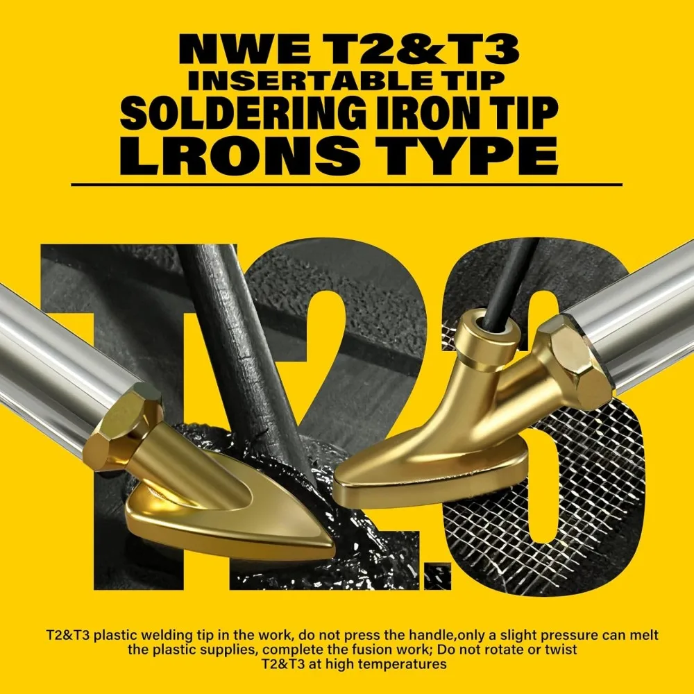 Zestaw do spawania tworzyw sztucznych 3 w 1 z 1000 zszywkami i prętami do napraw tworzyw termoplastycznych, żółty