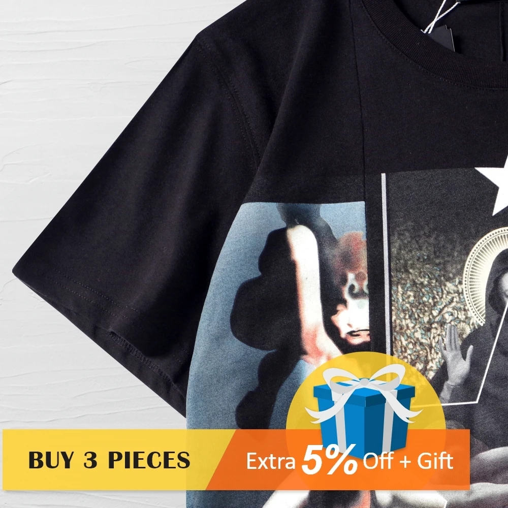 Men Women T-Shirt Beauty Jesus Stars Graphic Print Tees Casual Gothic Western Style O-Neck Tshirt Broadcloth Short Sleeve Tops