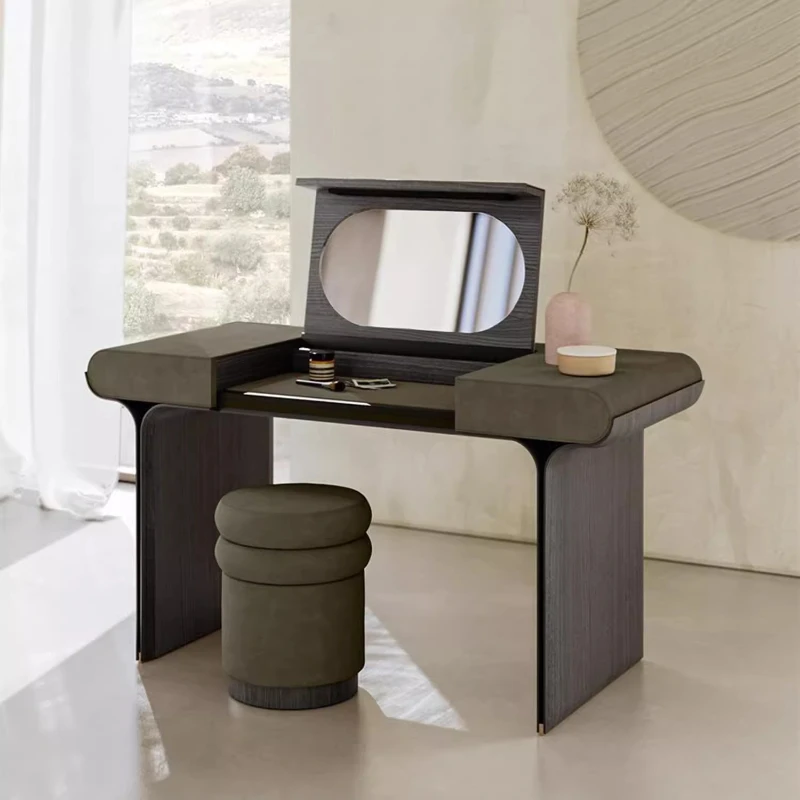 

Luxury Retro Stool Vanity Desk Mirror Storage Vintage Drawers Vanity Desk Dressers Dorm Lounges Coiffeuse Furniture For Home