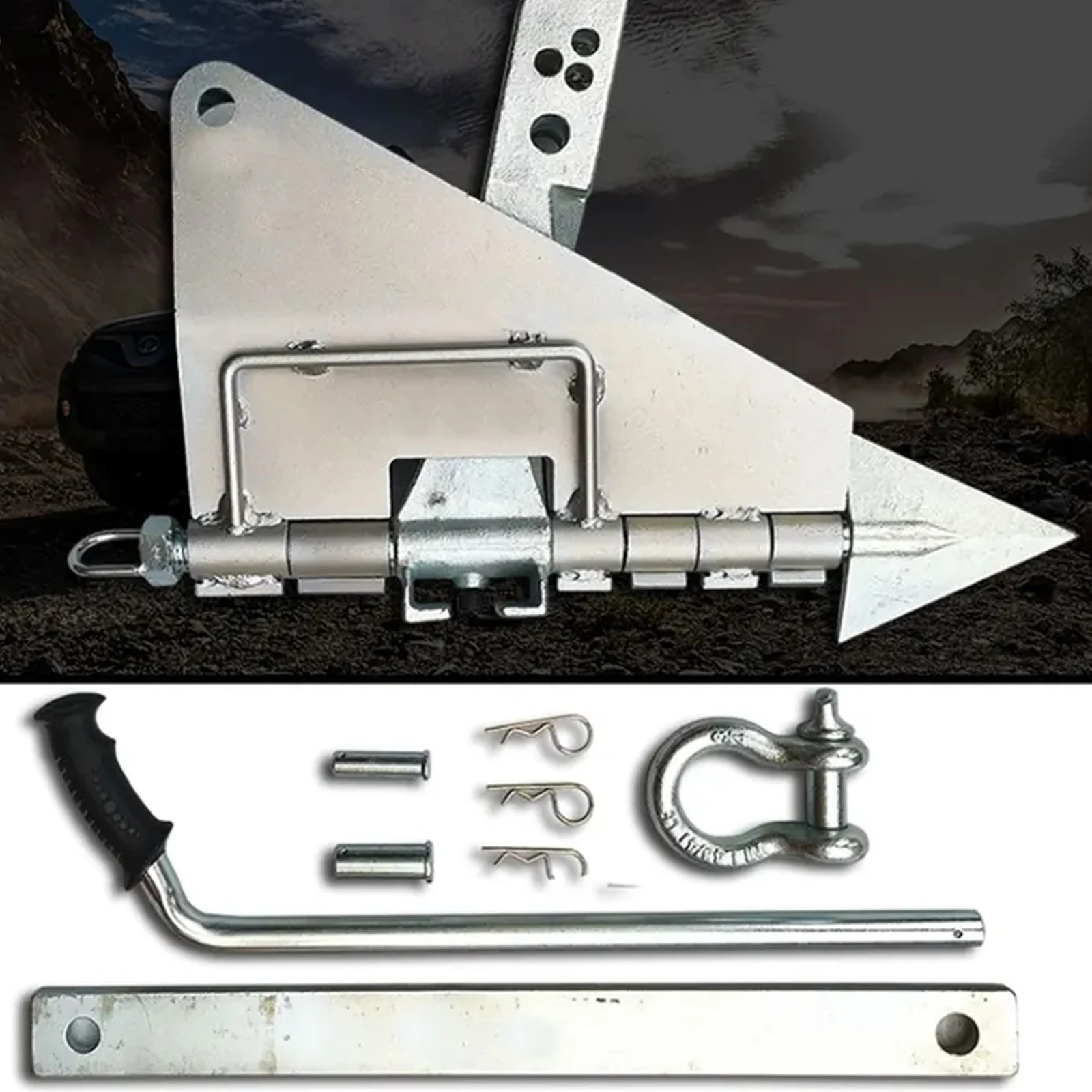 Foldable Steel Winch Anchor, Vehicle Recovery Anchor, Outdoor Rescue Tool