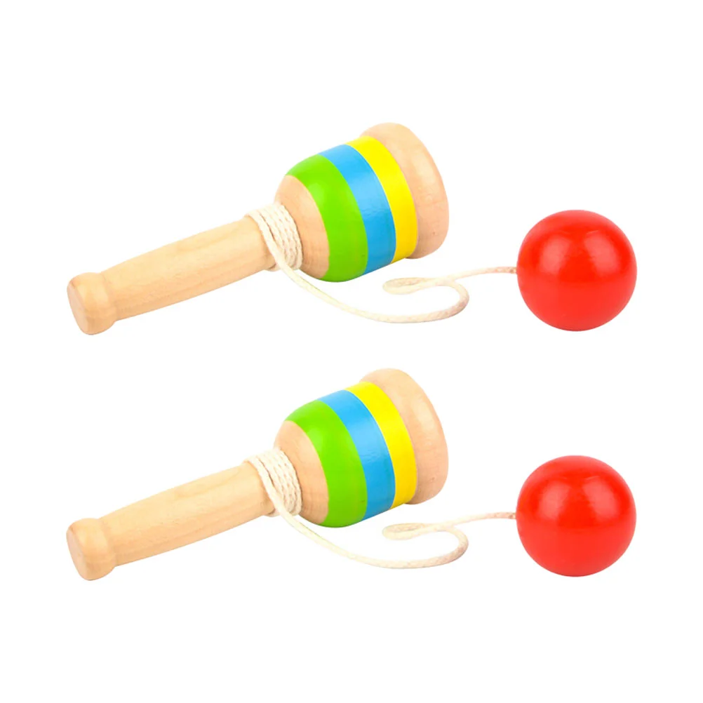 

2 PCS Children's Skills Cup Children’s Toys Wooden Balls Educational for Kids Mini Hand-eye Coordination Kendama Catch