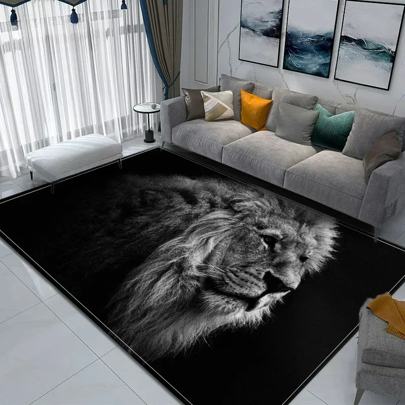

Ковры с мультяшным принтом льва для украшения гостиной, нескользящий напольный коврик, моющиеся коврики для спальни, ванной комнаты, домашние декоративные коврики