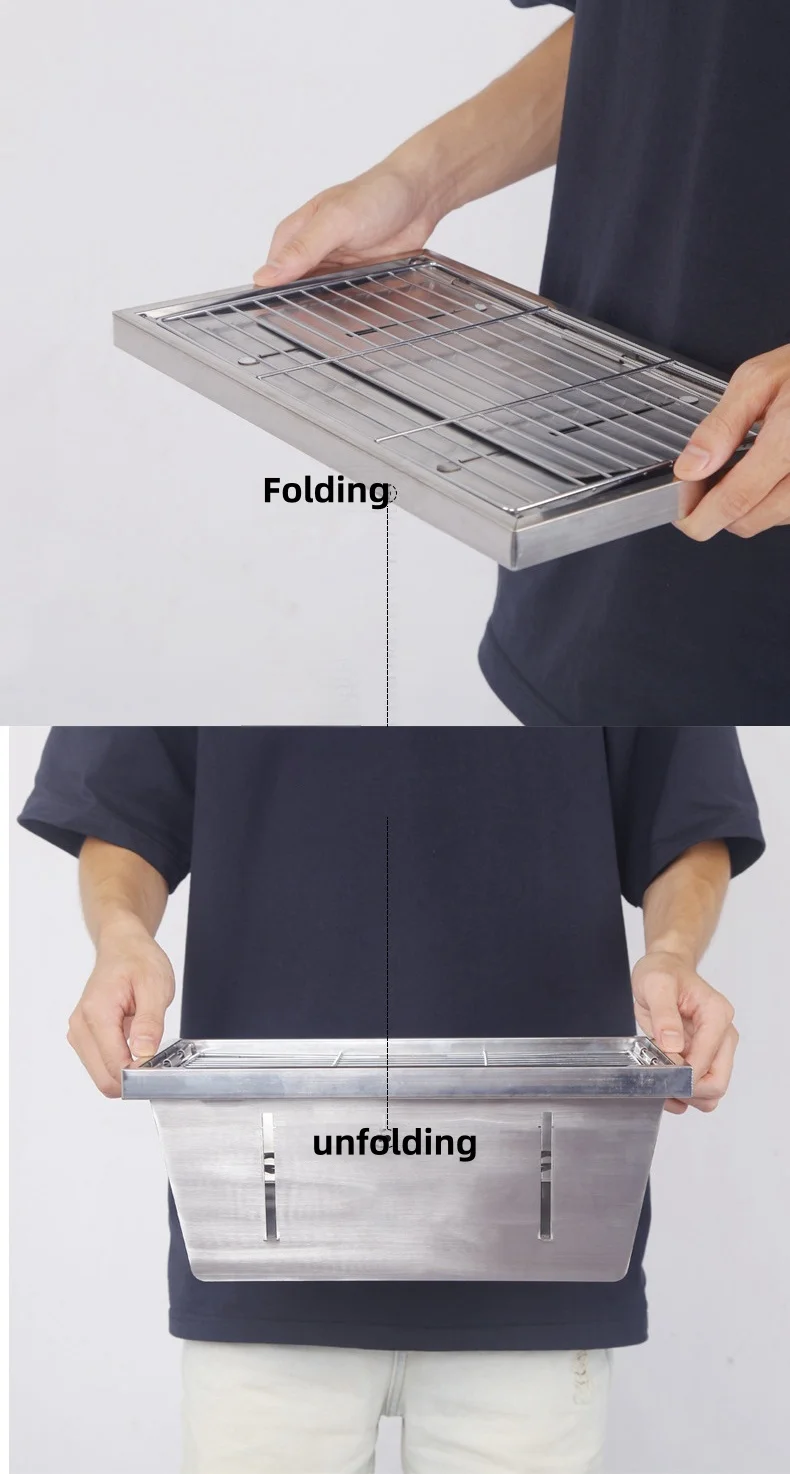 야외 304 스테인레스 스틸 올인원 그릴 휴대용 야외 스토브 IGT 테이블 스토브 접이식 바베큐 캠핑 스토브