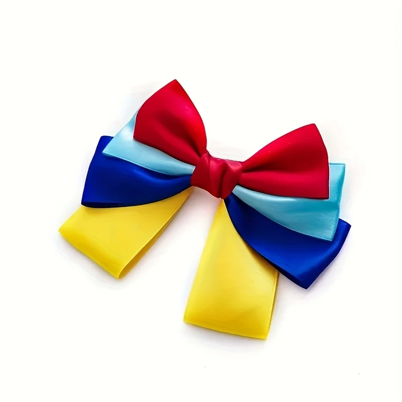 1 Stück lebendige 3-lagige Satin-Haarschleifen mit Farben für Mädchen und Frauen, Krokodilklemme, Haarschmuck, Mode, Party, Alltag, Kopfbedeckung, Geschenk – Detail 4