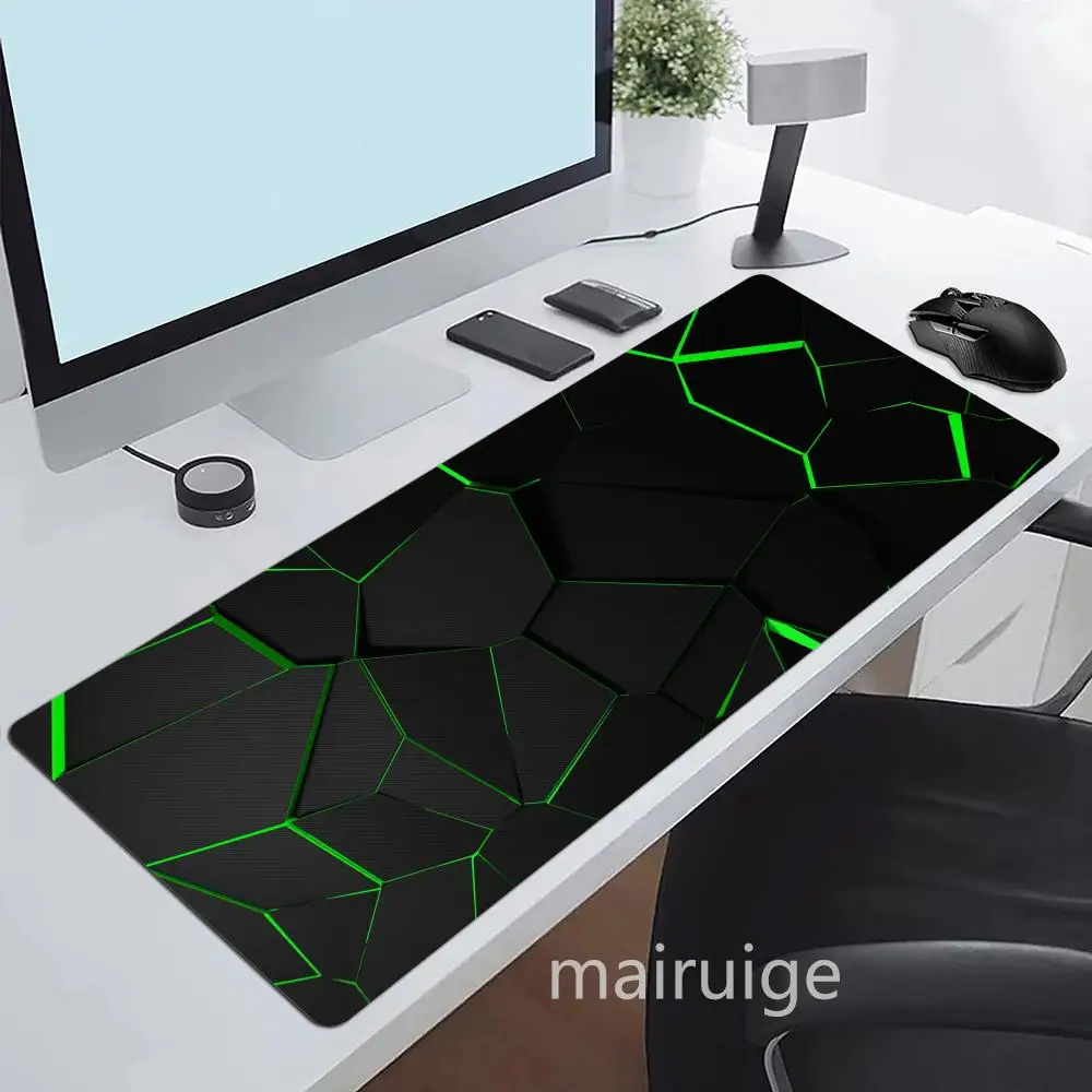 

Большой коврик для мыши Neon Shards, коврик для компьютера, офиса, игрового стола, XXL, резиновый, противоскользящий, с прошитыми краями, коврики для клавиатуры, моющиеся настольные подкладки