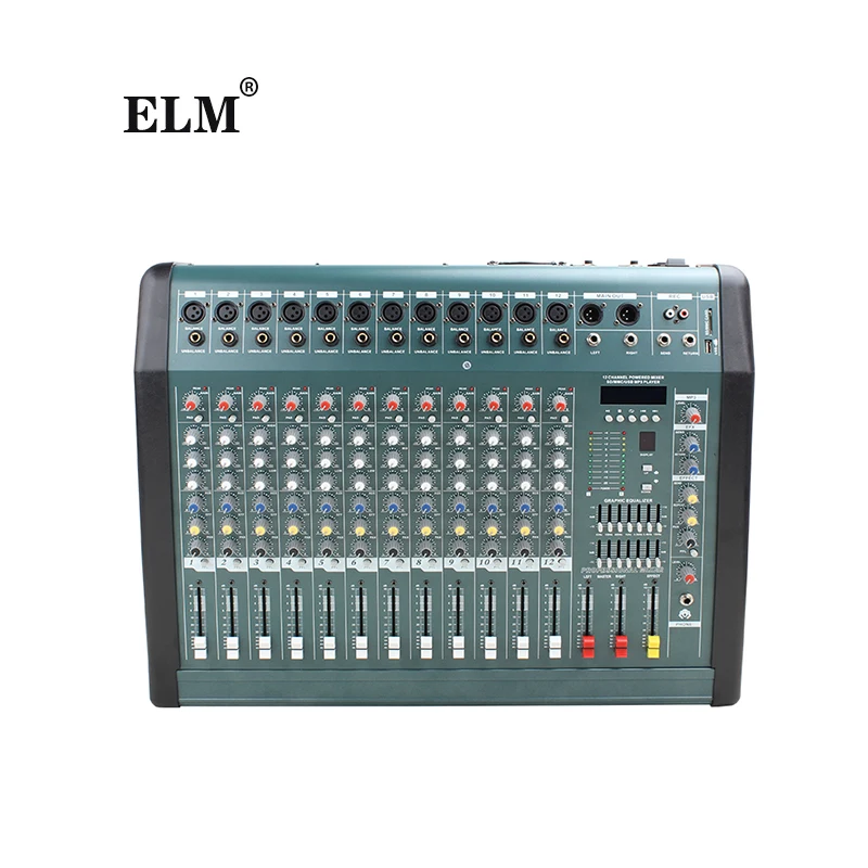 Multifunctional 12 Channel Effect Sound Mixer Console Professional Sound Audio Power Mixer For Wholesales