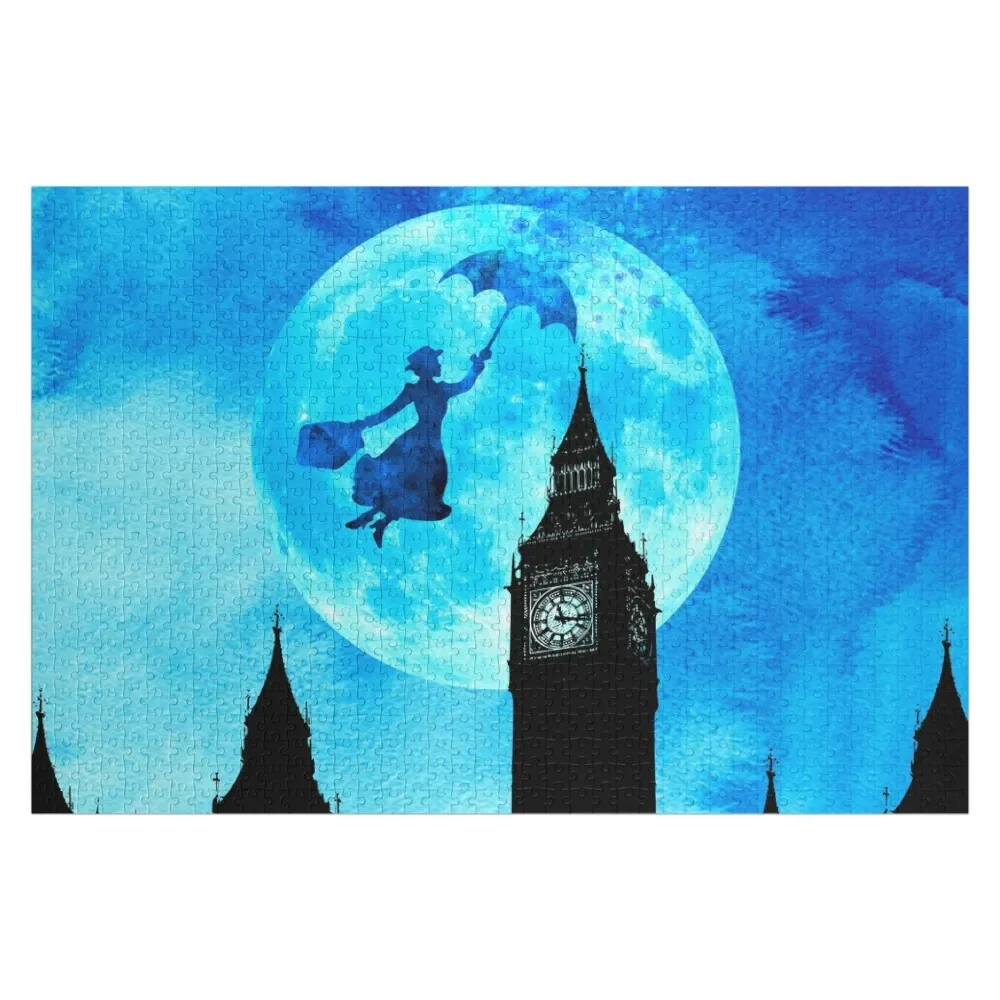 

Magical Watercolor Night - Mary Poppins Jigsaw Puzzle Custom Wooden Adults Puzzle