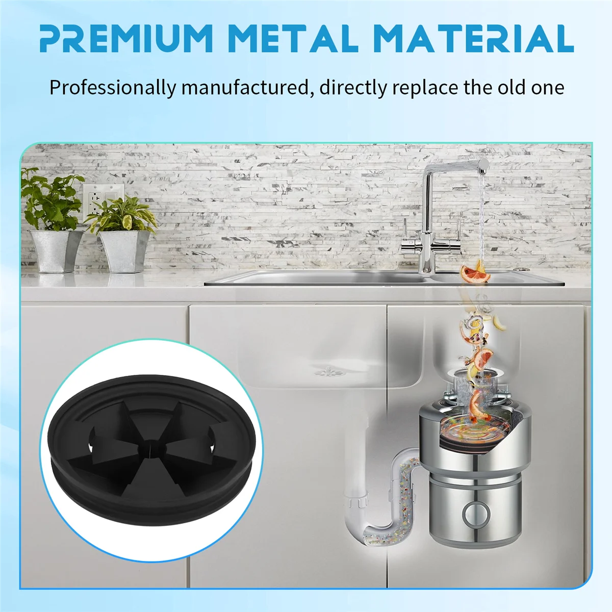 HOT 2Pcs Silicone Waste Disposer Anti Splashing Cover 87mm Outer Diameter Fit for InSinkErator Food Waste Disposer