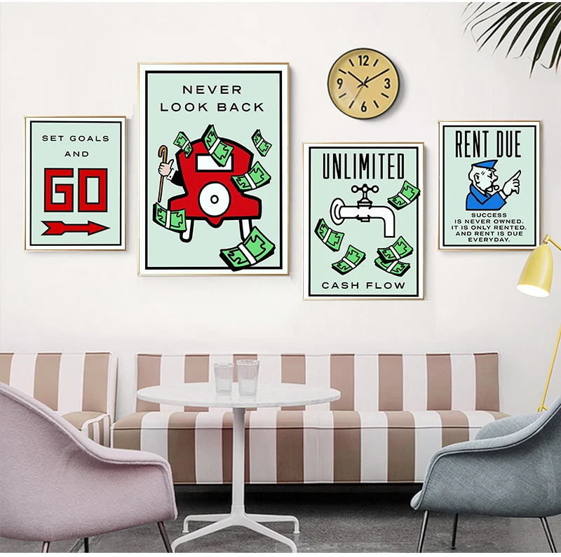 فن الشارع الجرافيتي لوحة قماشية ، أليك احتكار ، اقتباس مضحك أعمال فنية جدارية ، ديكور فني ، ملصق حرير ، G286