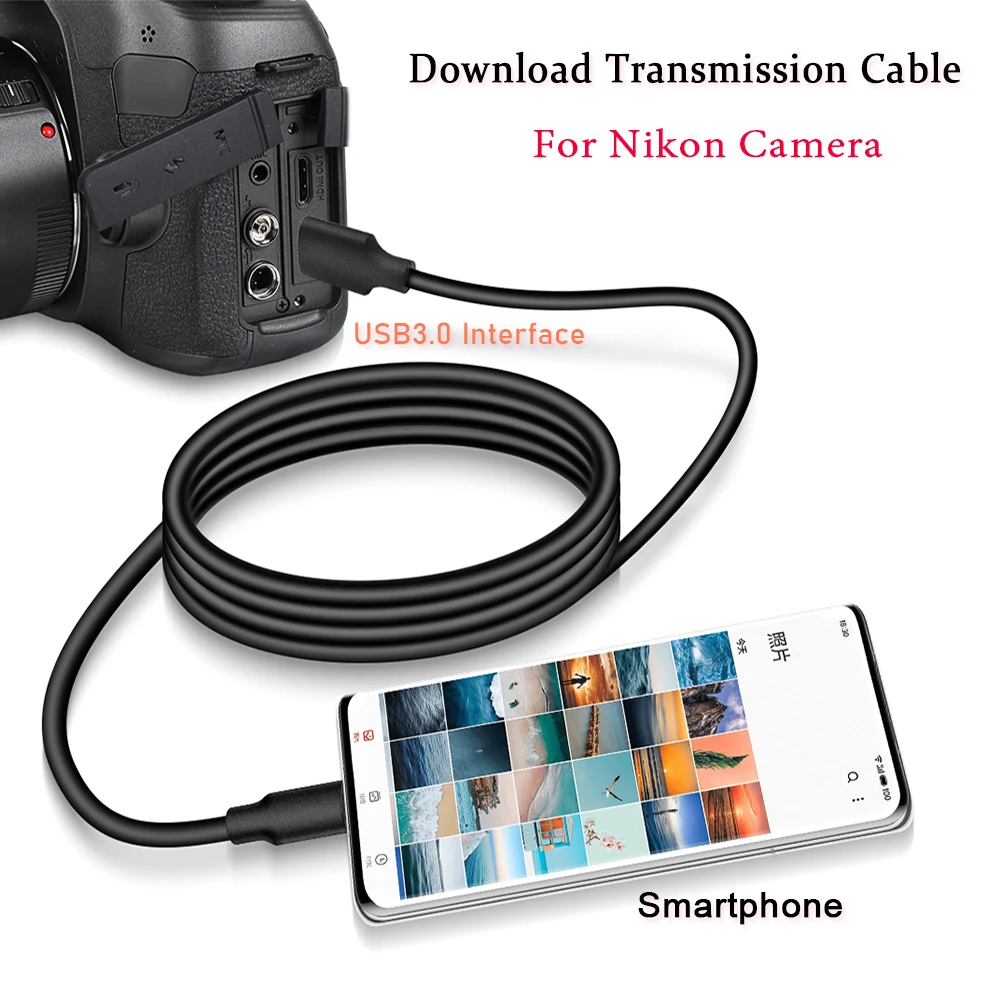 OTG Cable for Mobile phone Type-C to Nikon Camera ,Mobile phone/camera transmission line,UC-E14 UC-E22 USB3.0 transmission Cable