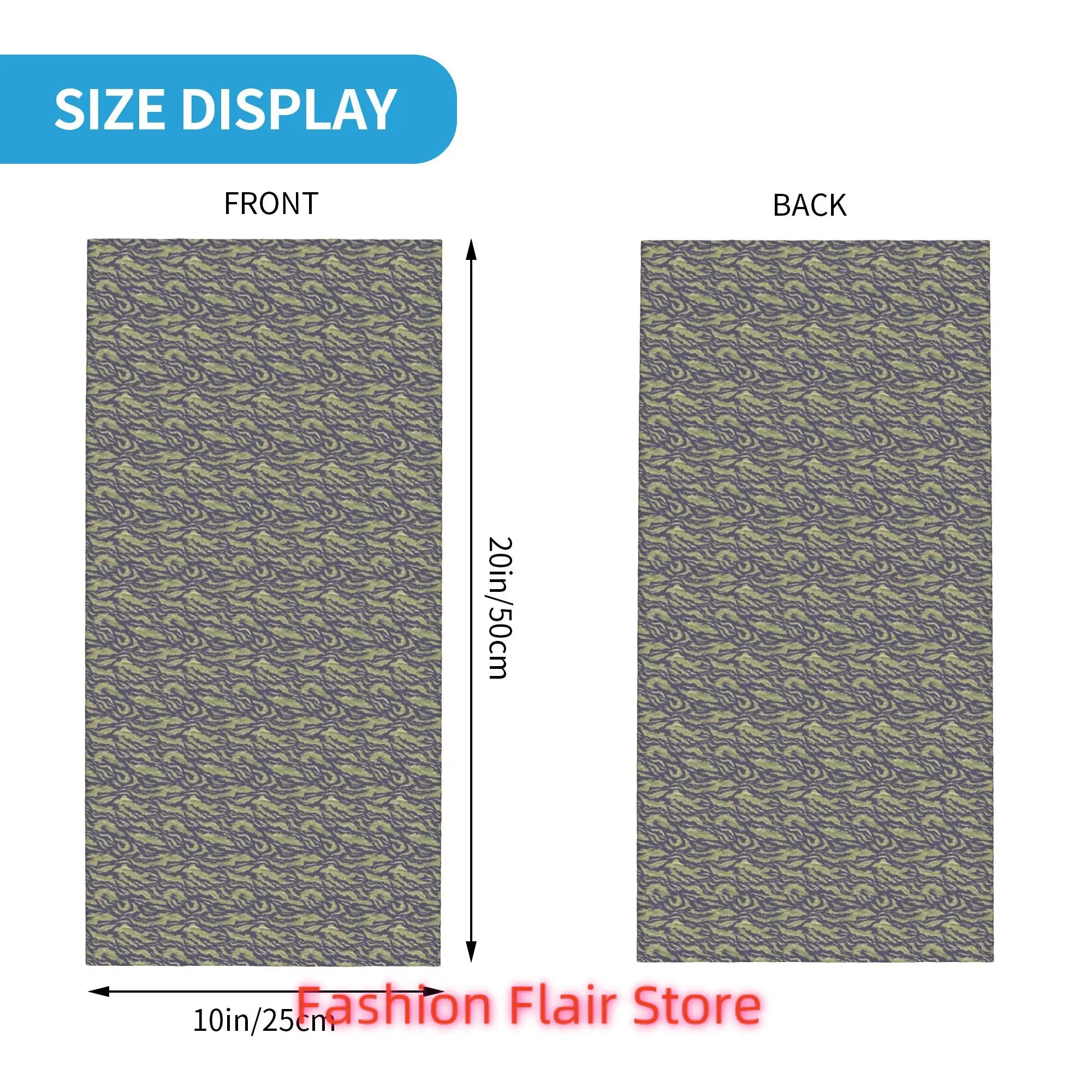 타이거 스트라이프 위장 군용 카모 반다나 넥 게이터 프린트 페이스 스카프 다기능 헤드웨어 러닝 유니섹스 성인용