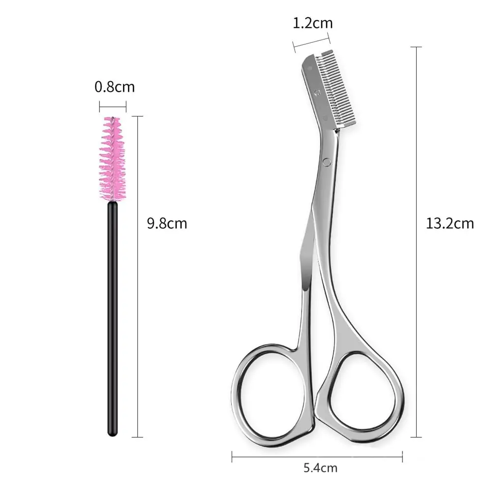 Eyebrow Trimming Scissors w/Combs, Gifts For Men Women, Eyebrow Face Razor Eyebrow Shaver Makeup Tools Eyebrow Trimmer Scissor