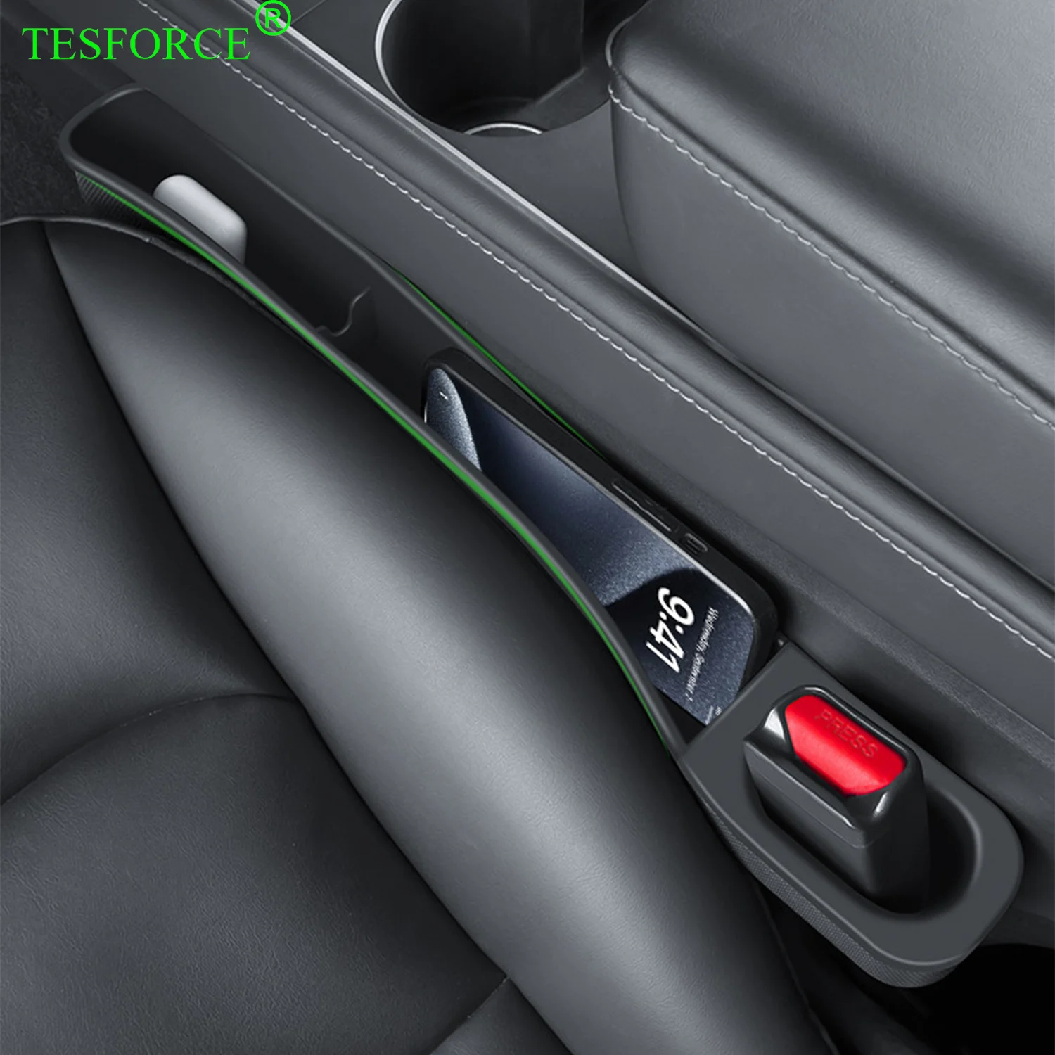 

For Tesla ModeY/3 2017-2023 Seat Gap Organizer Storage Bars Hidden Design TPE Seat Seam Expanding Space Storage Box