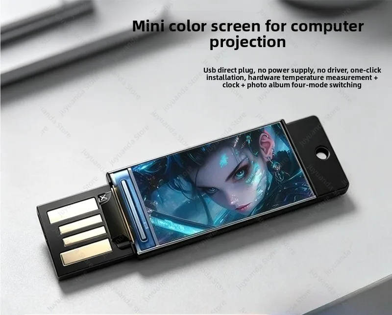 USB Computer Small Screen 0.96 Inch 16-bit Color Screen Operation WIN System Free Drive Automatic Identification Computer Second