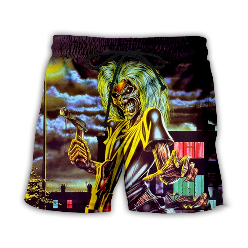 

New Fashion 3D Print Gothic Vintage Horror Skull Summer Beach Shorts Streetwear Men Quick Dry Vacation Casual Shorts K01