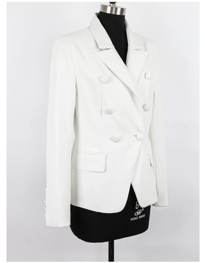 Lautaro Spring Stylish Short Pink Soft Pu Leather Blazer Long Sleeve Slim Fit Luxury Jackets for Women 2022 Elegant Fashion 5xl