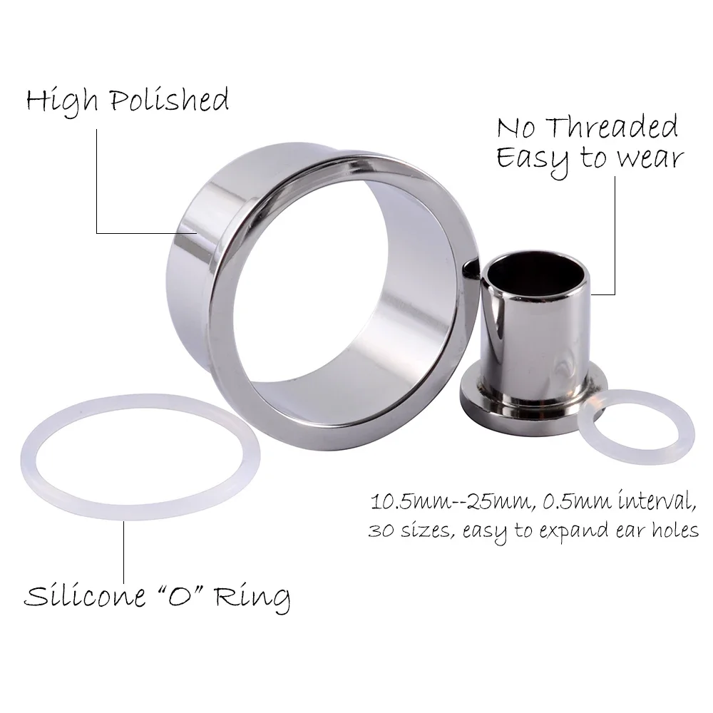 1PC 316 Surgical Steel Ear Taper Expander Stretching For Ear Piercing Enlargement Ear Gauges Easy to Open Holes Ear Tunnel Plugs