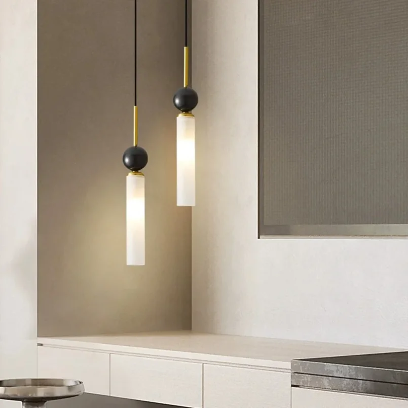 Modern Marble Hanging Pendant Lamp, Ceiling Chandelier for Bedroom Bedside, Kitchen Dining Island, Hotel & Bathroom