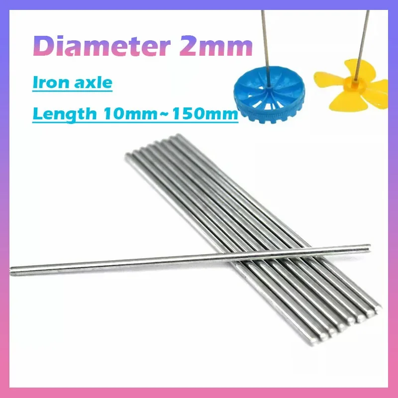 5~50Pcs φ2mm Iron Axle Round Solid Metal Bar Rod Model Axles for RC Car  Various Lengths 10mm to 150mm