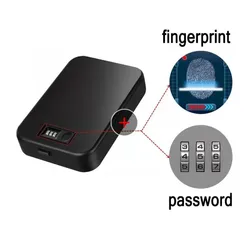 Portable Fingerprint Passwor Strong Gun Safe  Box Car Weapon Case Valuables Deposit Box Cash Jewellery Deposit Box Suitcase