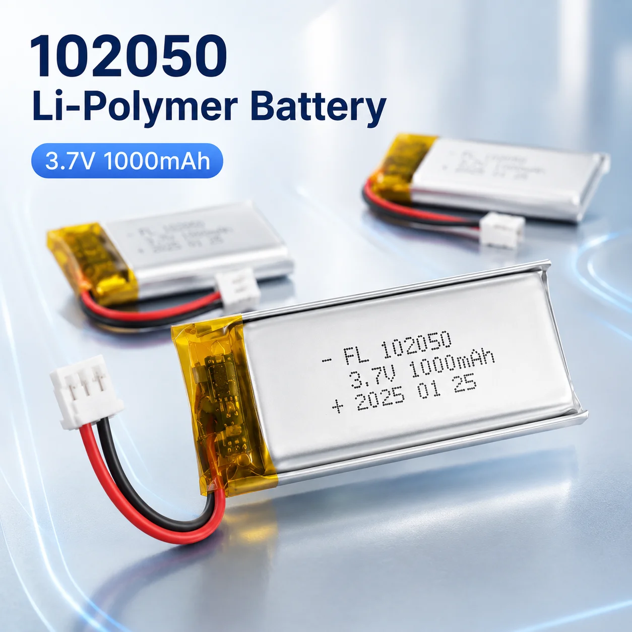

3.7V 102050 1000mAh Li-po Polymer Battery With PCB Real Capacity for Beauty Device GPS LED Lamp