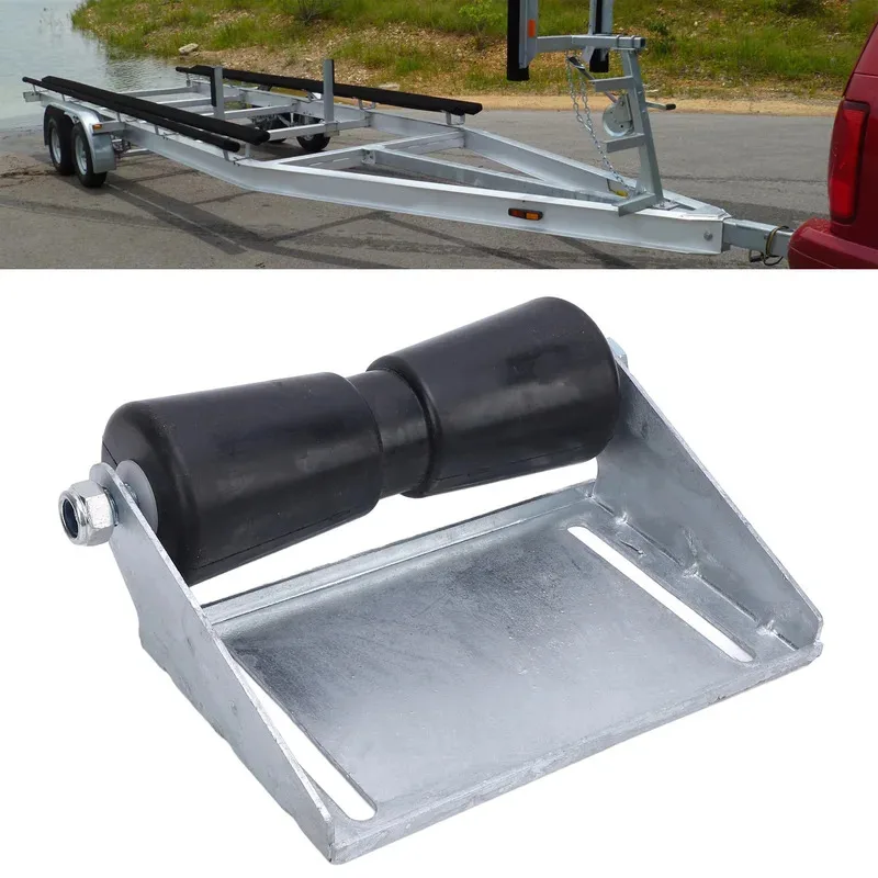

Heavy Duty Boat Trailer Rollers with Bracket Galvanized Steel Rubber Keel Effort Saving Assembly Kit for Smooth Watercraft Trans