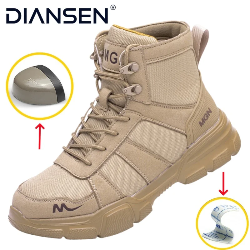 

Защитная обувь со стальным носком для мужчин и женщин, противопрокольные, противоскользящие, нескользящие, промышленные рабочие ботинки, легкие защитные тактические ботинки