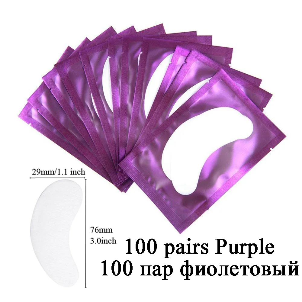 100 Paar Augenpads für Wimpernverlängerung, unter den Wimpern, künstliche Wimpern, Aufkleber, Wimpernverlängerungszubehör, Pads zum Aufbau von Augenlidern