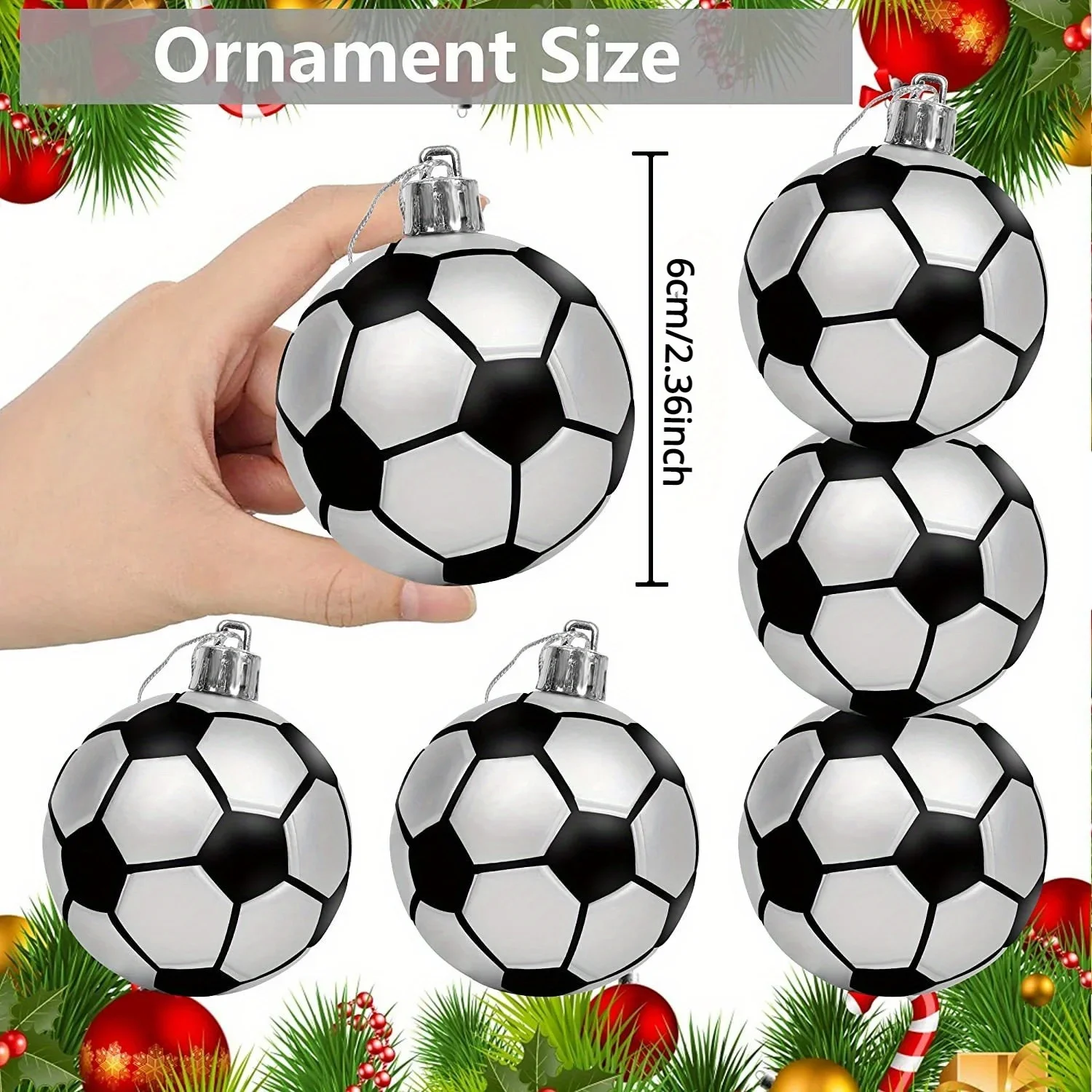 

6 шт., футбольный мяч, подвески для баскетбола, регби, елочные шары, украшения для дня рождения, аксессуары