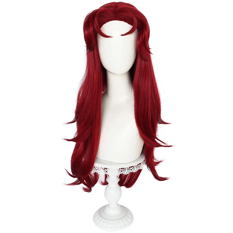 Anime Starfire Cosplay Wig High Temperature Wire Red Long Hair With Wig Cap